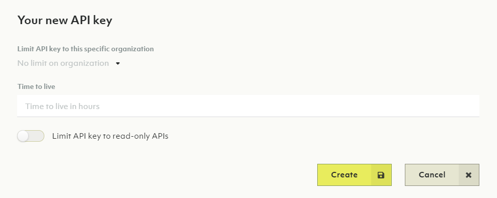 Oasis New API key