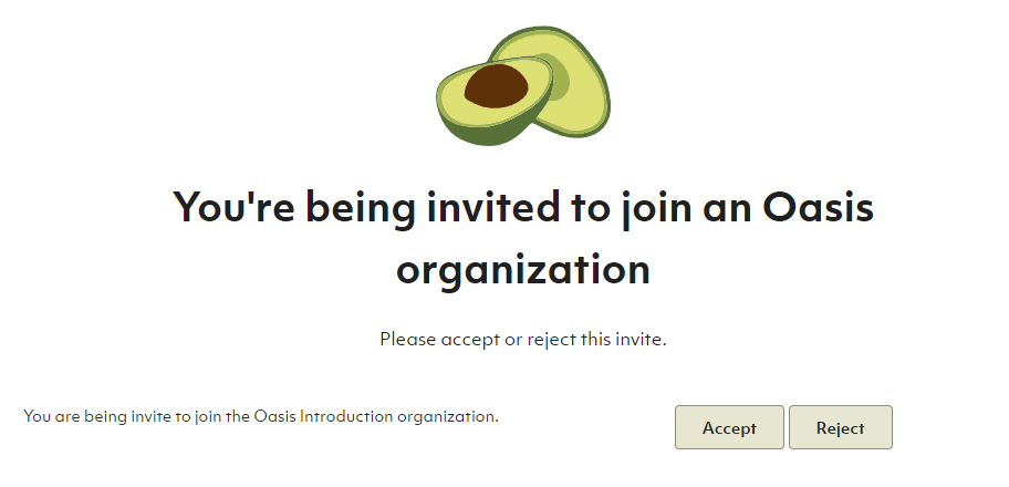 Oasis Organization Invite