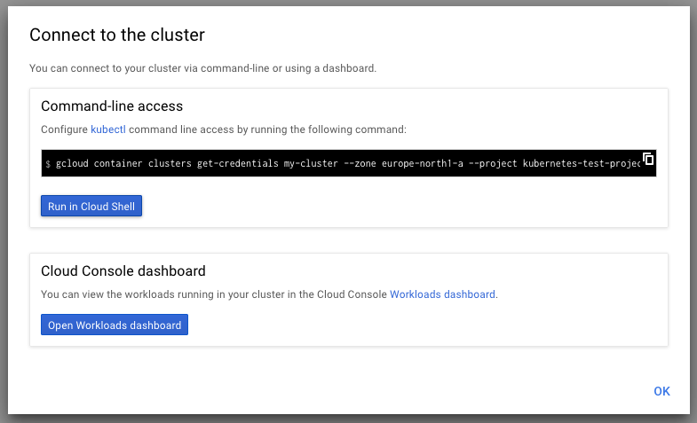 connect to cluster